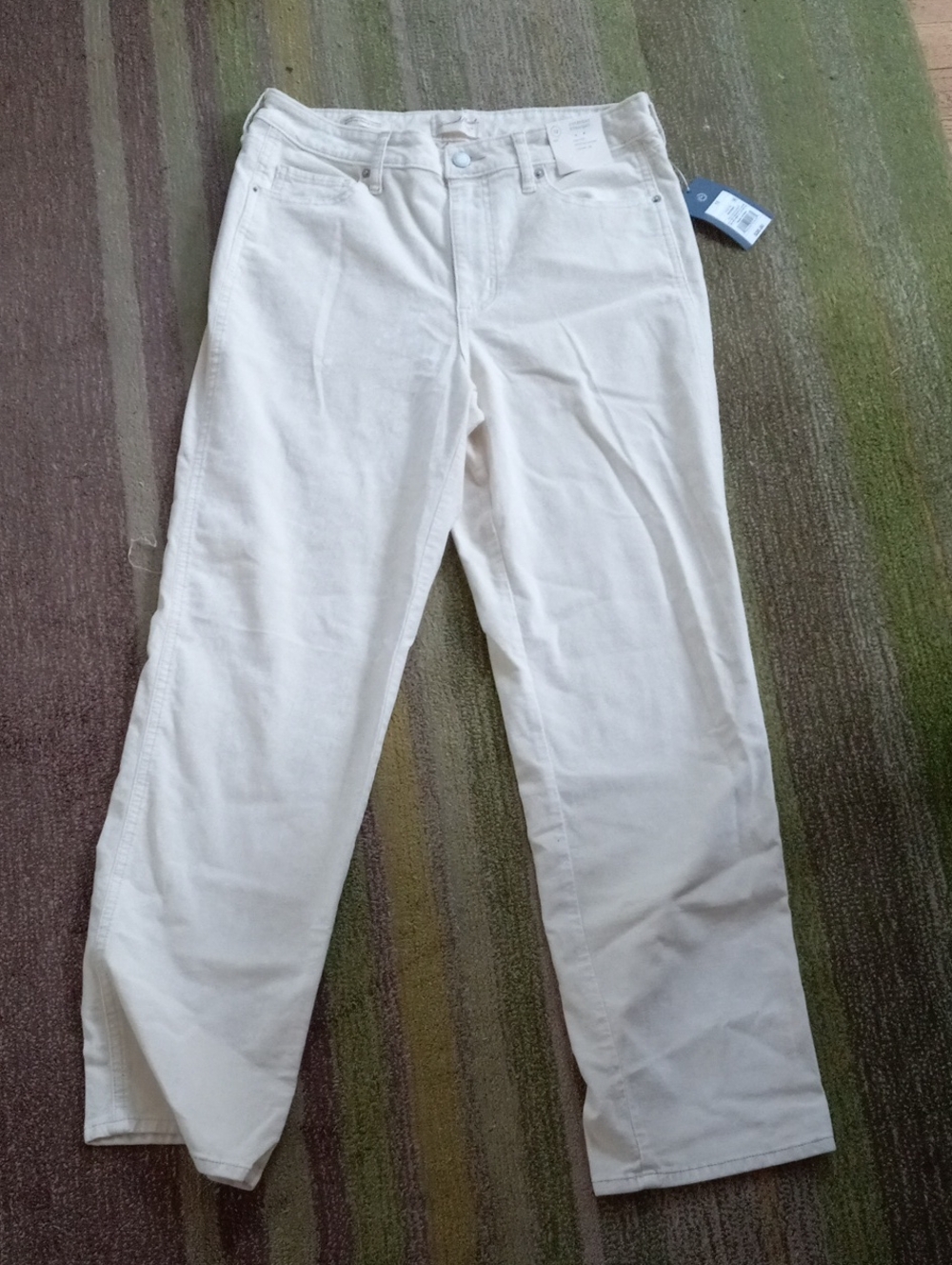 High-Rise Straight Leg Pants in Cream — Women's Classic Fit